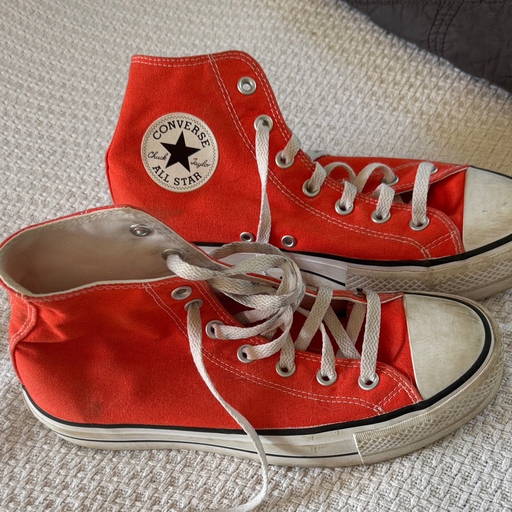 Bright Orange Chuck Taylor All Star Lift Platform Canvas